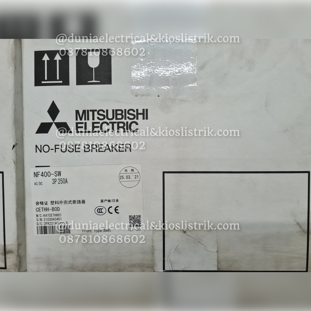 MCCB /NFB No-Fuse Breaker NF400-SW Mitsubishi 250A - Murah